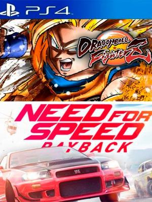 2 juegos en 1 DRAGON BALL FIGHTERZ mas NEED FOR SPEED PAYBACK PS4